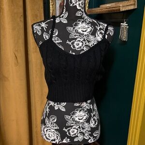 SHEIN Black Cable Knit Camisole